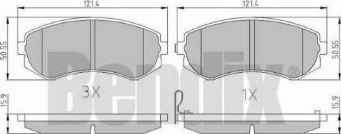 BENDIX 510944 - Тормозные колодки, дисковые, комплект autosila-amz.com