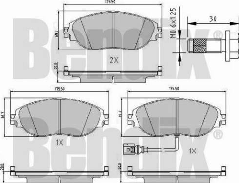 BENDIX 510947 - Тормозные колодки, дисковые, комплект autosila-amz.com