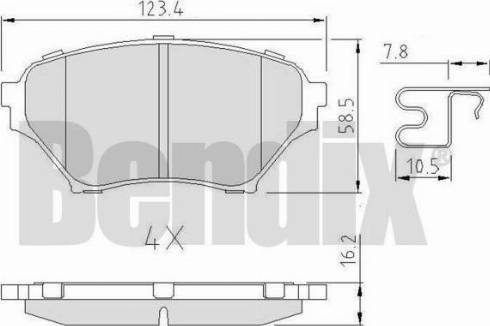 BENDIX 510951 - Тормозные колодки, дисковые, комплект autosila-amz.com