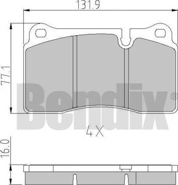 BENDIX 510958 - Тормозные колодки, дисковые, комплект autosila-amz.com