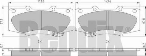 BENDIX 510964 - Тормозные колодки, дисковые, комплект autosila-amz.com