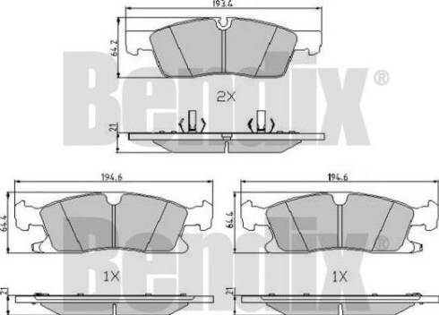 BENDIX 510908 - Тормозные колодки, дисковые, комплект autosila-amz.com