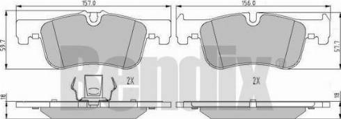 BENDIX 510982 - Тормозные колодки, дисковые, комплект autosila-amz.com