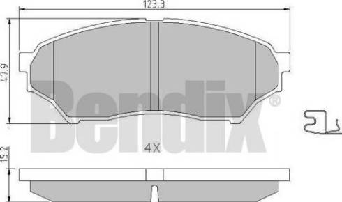 BENDIX 510931 - Тормозные колодки, дисковые, комплект autosila-amz.com