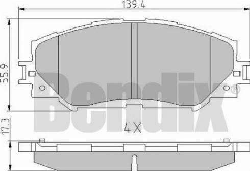 BENDIX 510499 - Тормозные колодки, дисковые, комплект autosila-amz.com