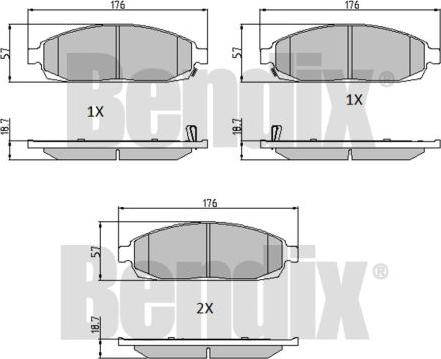 BENDIX 510492 - Тормозные колодки, дисковые, комплект autosila-amz.com