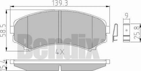 BENDIX 510440 - Тормозные колодки, дисковые, комплект autosila-amz.com