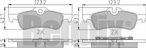 BENDIX 510457 - Тормозные колодки, дисковые, комплект autosila-amz.com