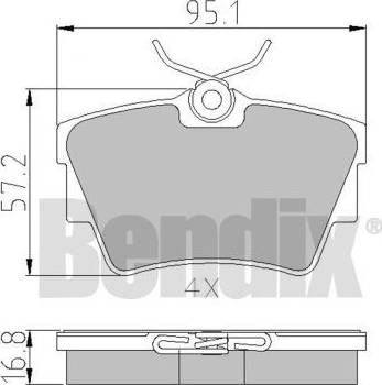 BENDIX 510404 - Тормозные колодки, дисковые, комплект autosila-amz.com