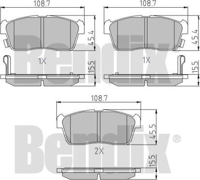 BENDIX 510406 - Тормозные колодки, дисковые, комплект autosila-amz.com