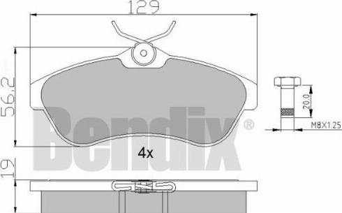 BENDIX 510408 - Тормозные колодки, дисковые, комплект autosila-amz.com