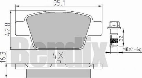 BENDIX 510410 - Тормозные колодки, дисковые, комплект autosila-amz.com