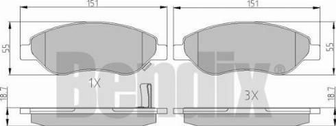 BENDIX 510486 - Тормозные колодки, дисковые, комплект autosila-amz.com