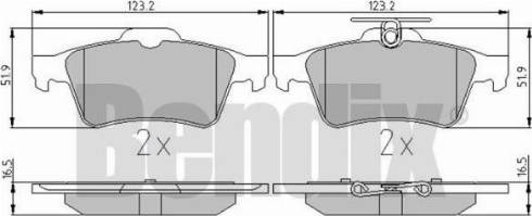 BENDIX 510481 - Тормозные колодки, дисковые, комплект autosila-amz.com