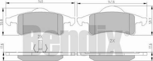 BENDIX 510483 - Тормозные колодки, дисковые, комплект autosila-amz.com