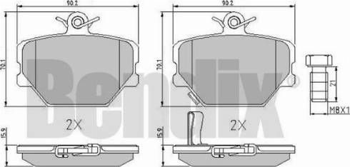 BENDIX 510429 - Тормозные колодки, дисковые, комплект autosila-amz.com