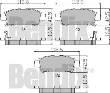 BENDIX 510425 - Тормозные колодки, дисковые, комплект autosila-amz.com