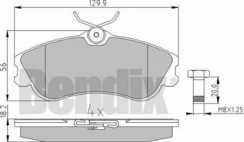 BENDIX 510423 - Тормозные колодки, дисковые, комплект autosila-amz.com