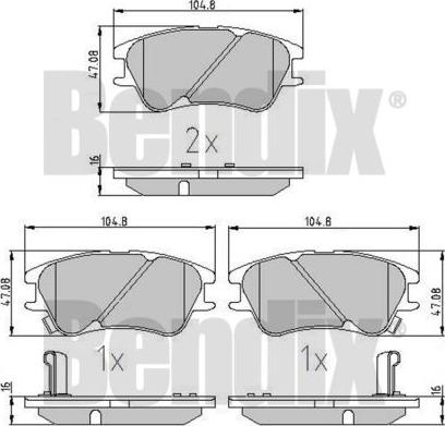 BENDIX 510427 - Тормозные колодки, дисковые, комплект autosila-amz.com