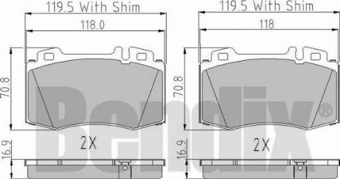 BENDIX 510470 - Тормозные колодки, дисковые, комплект autosila-amz.com