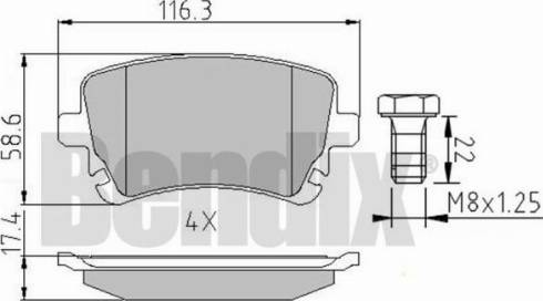 BENDIX 510478 - Тормозные колодки, дисковые, комплект autosila-amz.com