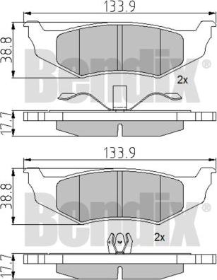 BENDIX 510473 - Тормозные колодки, дисковые, комплект autosila-amz.com