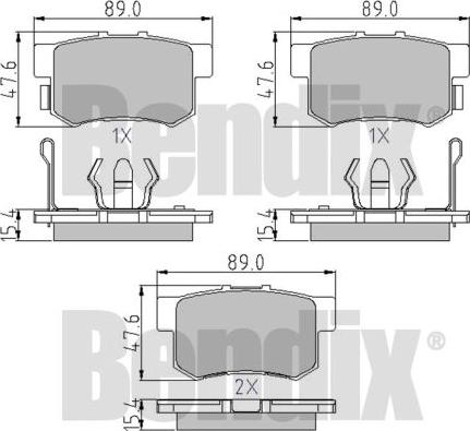 BENDIX 510591 - Тормозные колодки, дисковые, комплект autosila-amz.com