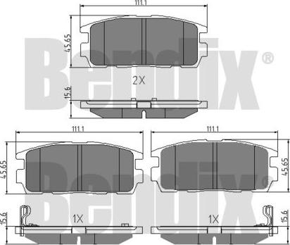 BENDIX 510549 - Тормозные колодки, дисковые, комплект autosila-amz.com