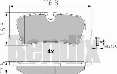 BENDIX 510544 - Тормозные колодки, дисковые, комплект autosila-amz.com