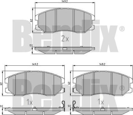 BENDIX 510548 - Тормозные колодки, дисковые, комплект autosila-amz.com