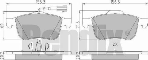 BENDIX 510550 - Тормозные колодки, дисковые, комплект autosila-amz.com