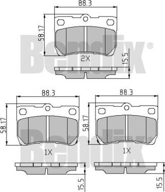 BENDIX 510561 - Тормозные колодки, дисковые, комплект autosila-amz.com