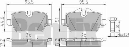 BENDIX 510508 - Тормозные колодки, дисковые, комплект autosila-amz.com