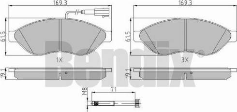 BENDIX 510515 - Тормозные колодки, дисковые, комплект autosila-amz.com