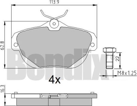 BENDIX 510513 - Тормозные колодки, дисковые, комплект autosila-amz.com