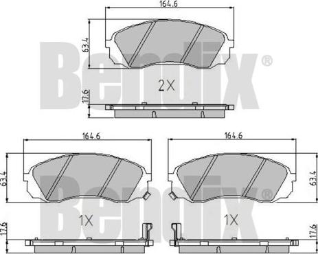 BENDIX 510584 - Тормозные колодки, дисковые, комплект autosila-amz.com