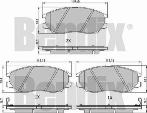 BENDIX 510536 - Тормозные колодки, дисковые, комплект autosila-amz.com