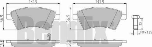 BENDIX 510533 - Тормозные колодки, дисковые, комплект autosila-amz.com