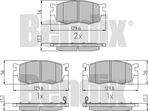 BENDIX 510537 - Тормозные колодки, дисковые, комплект autosila-amz.com