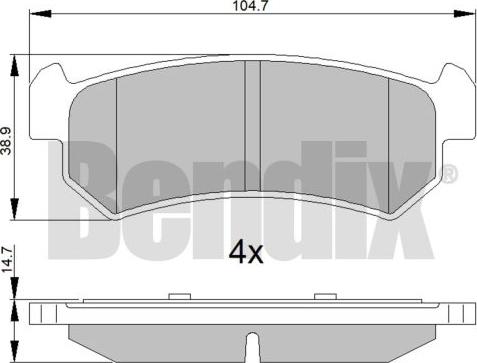 BENDIX 510524 - Тормозные колодки, дисковые, комплект autosila-amz.com