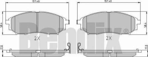 BENDIX 510522 - Тормозные колодки, дисковые, комплект autosila-amz.com