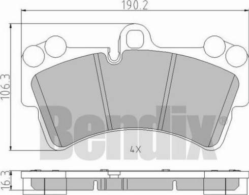 BENDIX 510579 - Тормозные колодки, дисковые, комплект autosila-amz.com