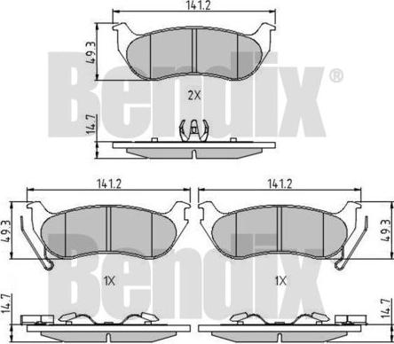 BENDIX 510644 - Тормозные колодки, дисковые, комплект autosila-amz.com