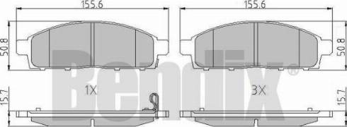 BENDIX 510686 - Тормозные колодки, дисковые, комплект autosila-amz.com