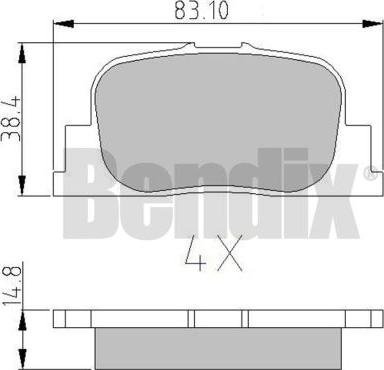 BENDIX 510682 - Тормозные колодки, дисковые, комплект autosila-amz.com