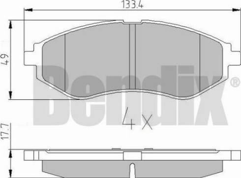 BENDIX 510635 - Тормозные колодки, дисковые, комплект autosila-amz.com