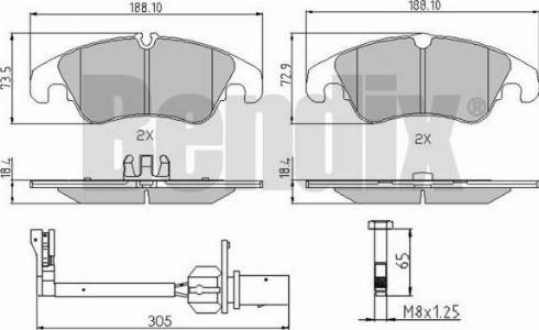 BENDIX 510633 - Тормозные колодки, дисковые, комплект autosila-amz.com