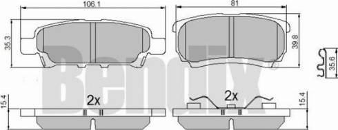 BENDIX 510632 - Тормозные колодки, дисковые, комплект autosila-amz.com