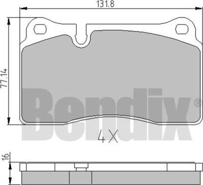 BENDIX 510671 - Тормозные колодки, дисковые, комплект autosila-amz.com