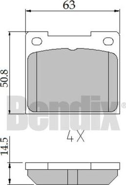 BENDIX 510097 - Тормозные колодки, дисковые, комплект autosila-amz.com